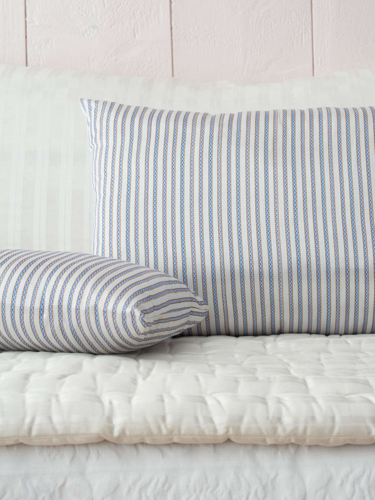 pillow 37x23 cm blue brown striped